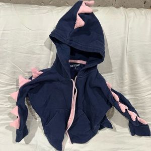 Girls Cat & Jack full zip hooded sweatshirt with dinosaur spikes size 2T